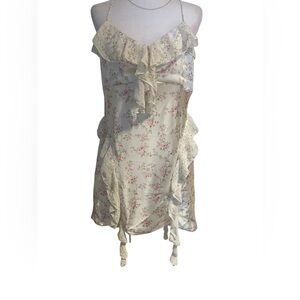 Forever 21 Floral Ruffle Long Top Size XL – Prairie Cottagecore Fairy Style